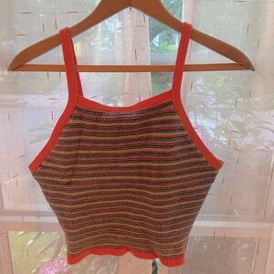 Aerie cropped vintage crochet tank top.
